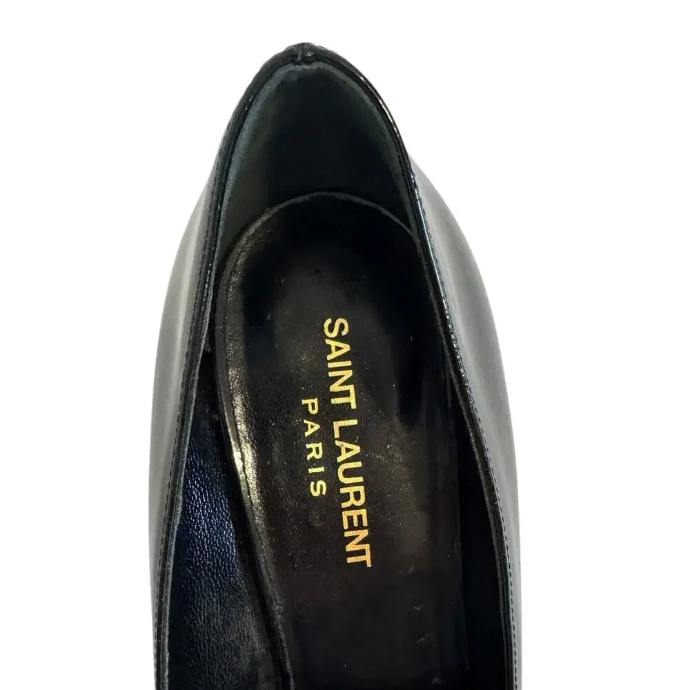 Saint Laurent Black Patent Leather Pointed Toe Heels Size 40 - Picture 11 of 12